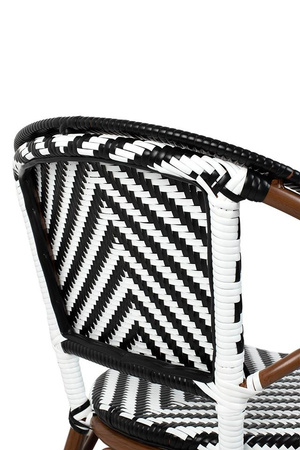 Krzesło ogrodowe CAFE AZURE biały / czarny (KH1501100287) - King Home