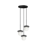 BORRA B 3P czarna potrójna sufitowa lampa wisząca (BRB322P3) - Ummo