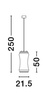 Szklana lampa wisząca wewnętrzna ABANCAY (LE44594) - Luces Exclusivas
