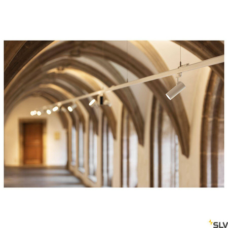 HELIA 50, reflektor do szyny 3-fazowej wysokonapięciowej, LED, 3000K, kolor biały, 35°, z adapterem 3-fazowym (152961) - SLV