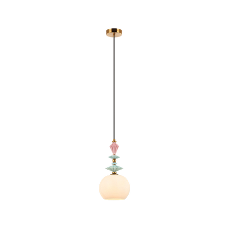 PENDANT LIGHT E27 MAX 40W OPAL WHITE GLASS &CERAMICS (22079 Zambelis) - Zambelis