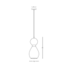PENDANT LAMP E14 MAX 15W BLACK MARBLE - BRASS (23239 Zambelis) - Zambelis