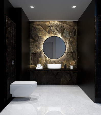 Lustro okrągłe RONDA PLUS w ramie z oświetleniem LED - MCJ