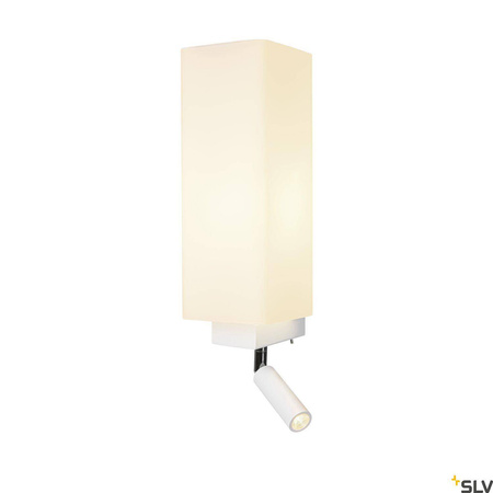 QUADRASS SPOT, lampa ścienna natynkowa LED indoor ze spotem LED i oprawą żarówki E27, kolor biały (1003429) - SLV