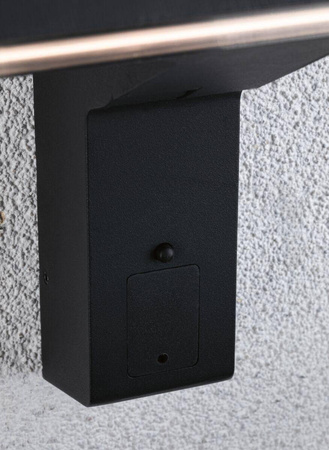 Oprawa elewacyjna ITO LED poziomy IP44 7W 3000K czujnik PIR+ zmierzchu 230V antracyt (PL94548) - PAULMANN