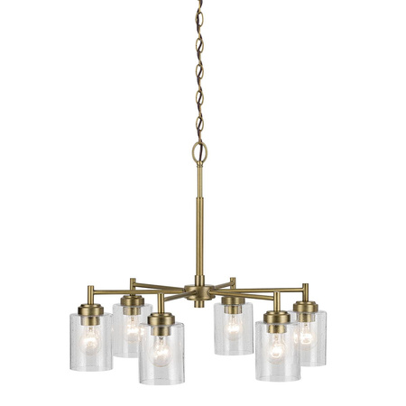 Żyrandol Winslow - 6 źródeł światła - Naturalny mosiądz (KL-WINSLOW6-NBR) - Elstead Lighting