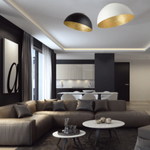 CEILING LAMP E27 MAX 40W METAL BLACK-GOLDEN LEAF (23257 Zambelis) - Zambelis