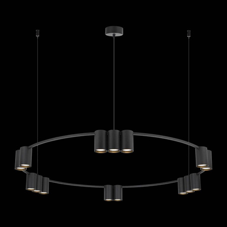 Lampa wisząca (koło) GENESIS BLACK 15xGU10 (ML0376) - Milagro