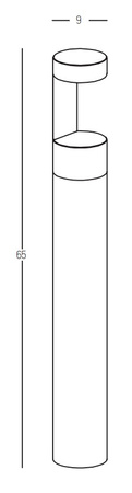 OUTDOOR BOLLARD LIGHT LED 9W GRAPHITE (E298 Zambelis) - Zambelis
