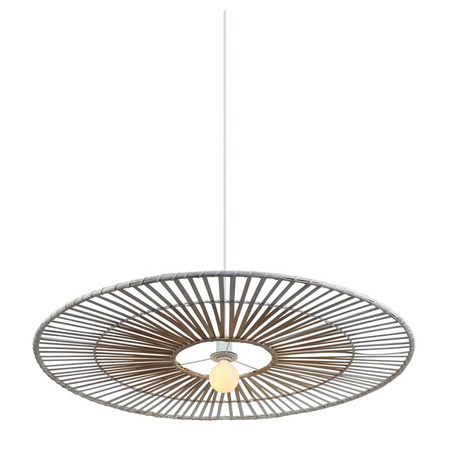 PENDANT LIGHT BAMBOO METAL 1XE27 WHITE (19106 Zambelis) - Zambelis