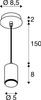 Stelaż do lampy wiszącej LALU®, Mix&Match, 150 cm, E27, maks. 10 W, czarna (1007658) - SLV