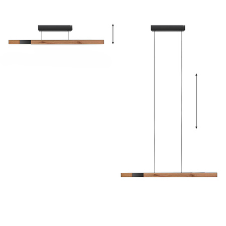 Lampa z płynną regulacją wysokości i szerokości PURE-MOTO-RISE NATURALNE DREWNO (2545-79) - Paul Neuhaus
