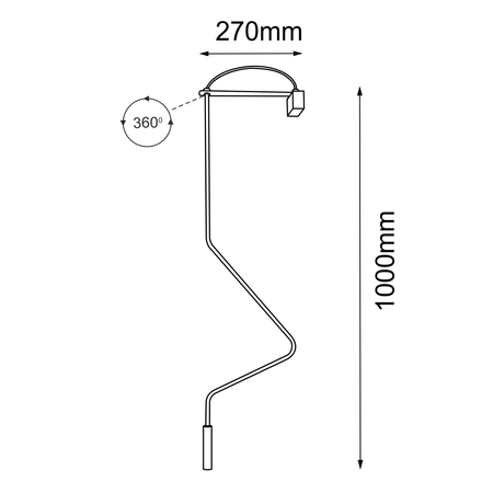 Kinkiet no. Vi - Czarny (1000 mm)   (4012) - Shilo