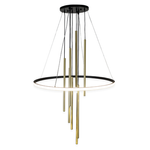 Lampa wisząca Luna - Mosiądz mat-czarna 3000K   (8978) - Amplex