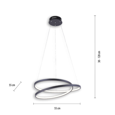 ROMAN LAMPA WISZĄCA CZARNY (2472-18) - Paul Neuhaus