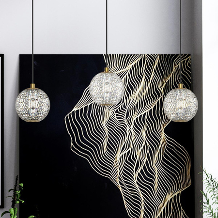 Mała lampa wisząca LED Marni - Naturalny mosiądz (QN-MARNI-1P-NBR) - Quintiesse