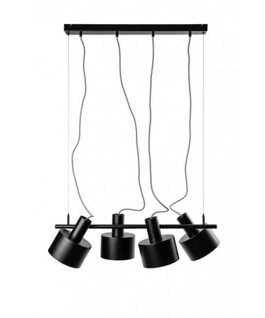 Lampa wisząca Enkel 4 z oplotem poliestrowym czarnym (EN4422P0) - Ummo