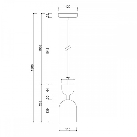SUPURU czerwonopomarańczowa sufitowa lampa wisząca z czarną rurką (SUA1212P0) - Ummo