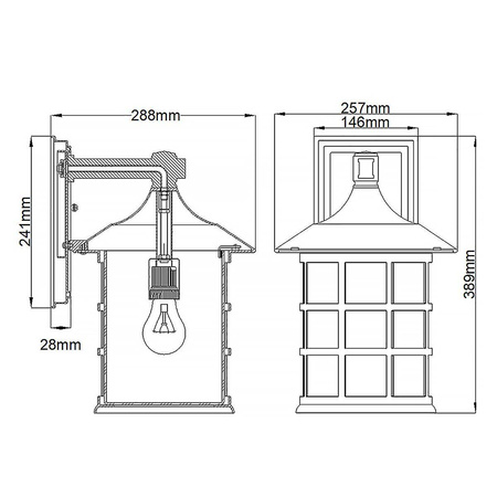 Kinkiet zewnętrzny Freeport (HK-FREEPORT2-L-TBK) - Elstead Lighting