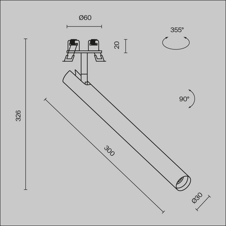 Lampa wpuszczana Focus T (C141RS-L300-6W3K-W) - Maytoni
