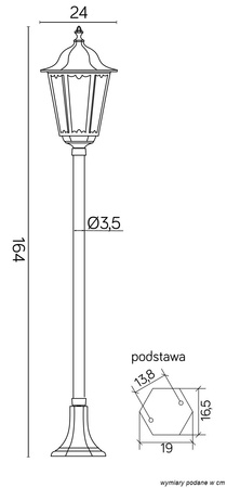 Lampa stojąca zewnętrzna Retro Classic (K 5002/1) - SU-MA