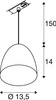 Lampa wisząca do szynoprzewodu 1 fazowego PARA CONE 14 biały/złoty (1008059) - SLV