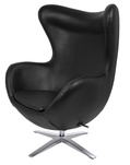 Fotel EGG SZEROKI PU czarny (KH1501100115) - King Home