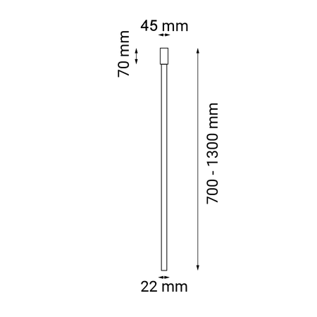 Lampa sufitowa rurka alha Y - Czekolada mat (1300 mm) (9696) - Dohar
