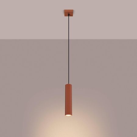 Lampa wisząca KARBON 1 ochra czerwona (SL.1630) - Sollux Lighting
