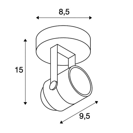 SPOT 79 230V ścienna/sufitowa, czarna, GU10, max. 50W