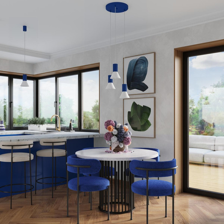 Lampa wisząca ESTRIA 1 biała/ultramaryna (SL.1874) - Sollux Lighting