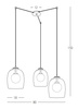 PENDANT LIGHT 3XG9 GLASS SANDY BLACK (22145 Zambelis) - Zambelis