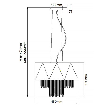 Lampa wisząca Zuma (HK-ZUMA6-SBG) - Elstead Lighting