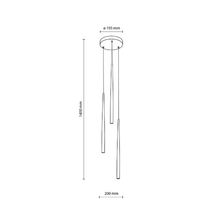 Lampa wisząca PIANO BLACK 3 (10113) - TK Lighting