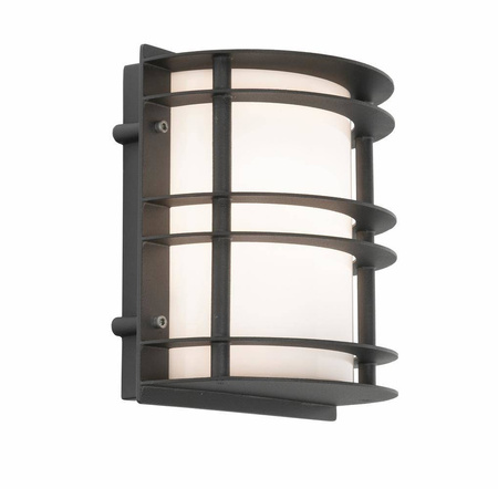 Kinkiet zewnętrzny STOCKHOLM 220 BLACK E27 LED 9W MILKY LAMPSHADE Norlys
