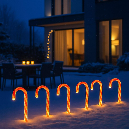 Lampy świąteczne na ogród Candy cane set 5pcs 10W (ML2406) - Milagro