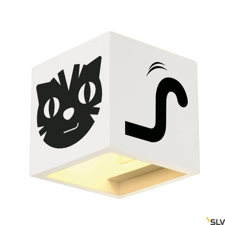 PLASTRA, lampa ścienna, QT14, kwadratowa, Cube, biały gips, maks. 42 W (148018) - SLV