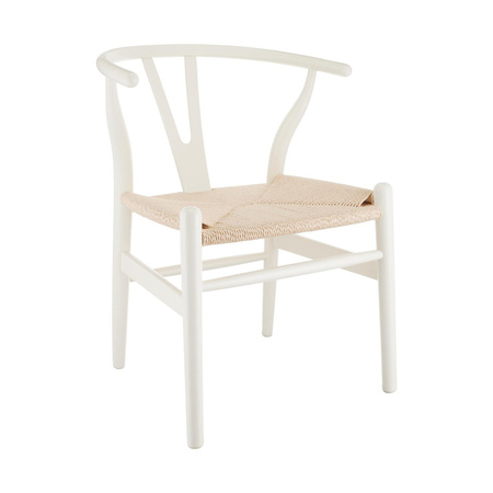 Krzesło BONBON biało naturalne rattanowo jesionowe (MH-002CH-WN) - Moos Home