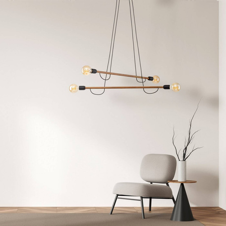Lampa wisząca HELIX WOOD ORZECH 4 PŁ (4949) - TK Lighting