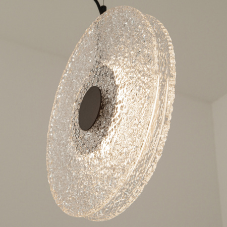 PENDANT LED LIGHT 8W 3000K METAL-GLASS, BLACK-CLEAR GLASS (23073 Zambelis) - Zambelis