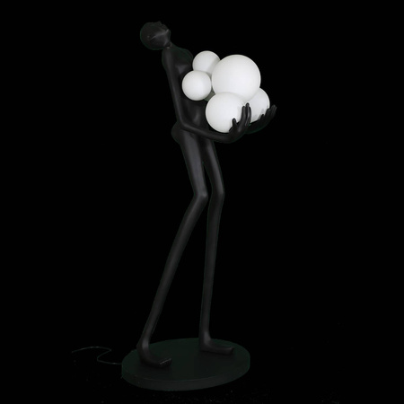 Designerska czarna lampa podłogowa WOMAN 180 cm (F9312) - Step into Design