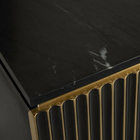 RICHMOND szafka nocna LES ARCS -          szczotkowane złoto, mosiądz, marmur, MDF (8873) - Richmond Interiors