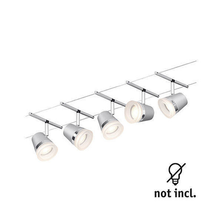 System linkowy DC zest Cone max5x10W Chrom mat/Chrom GU5,3 12V DC 60VA twszt/met (PL94459) - Paulmann