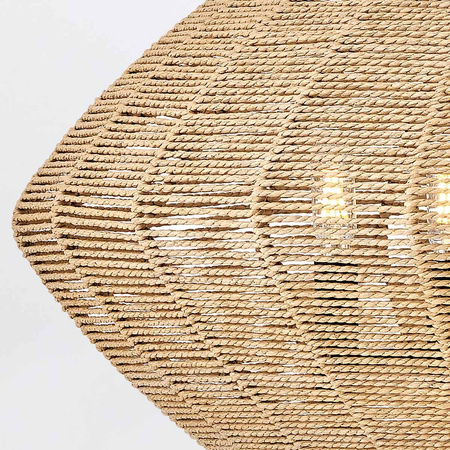 Rattanowa lampa wisząca Luca - 5 źródeł światła - karmelowy beż (QN-LUCA-5P-M-BK-CAM) - Quintiesse