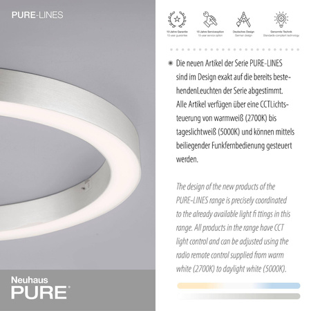 Lampa sufitowa PURE-LINES, ALUMINIUM (6309-95) - Paul Neuhaus