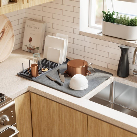 UMBRA suszarka do naczyń z matą UDRY jasno-szara (1018697-149) - Umbra