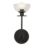 Kinkiet Sylvia - 1 źródło światła - Matowa czerń (ALM-SYLVIA-1WB-BK-CL) - Elstead Lighting