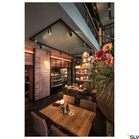 EURO SPOT, spot do szyny wysokonapięciowej 3-fazowej, QPAR51, kolor czarny, maks. 25W, z adapterem 3-fazowym (153850) - SLV