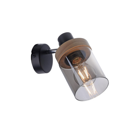 PASQUAL LAMPA SUFITOWA/KINKIET CZARNY/DREWNO (11311-18) - Paul Neuhaus