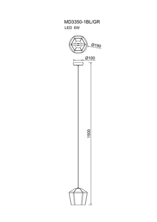 COLORE LAMPA WISZĄCA ZIELONA/GREEN (MD3350-1BL/GR) - Zuma Line